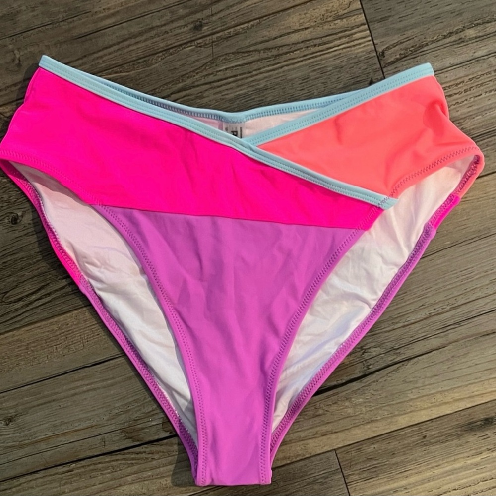 Colorblock Bikini Set - Pink and Purple Popvil - Picture 2 of 5